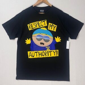 South Park‎ Cartman Respect My Authority Black Graphic T Shirt Men's size L